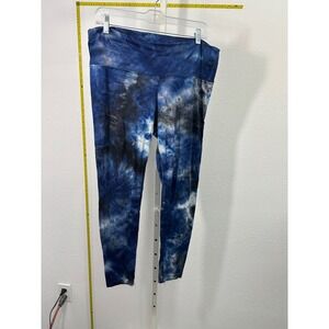 Style 5 Womens XL Blue Black Tie Dye High Waisted Activewear Leggings Yoga Pants